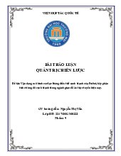 Vận dụng mô hình các lực lượng điều tiết cạnh tranh của Porter | Bài thảo luận Quản trị chiến lược