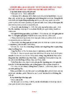 Chuyên đề bồi dưỡng HSG Lịch sử 9: Quan hệ quốc tế từ năm 1945 đến nay