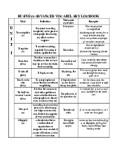 Advanced Business Vocabulary Logbook: Essential Terms and Definitions | Trường Đại học Ngoại ngữ, Đại học Đà Nẵng