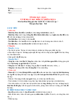 Giáo án Bài 5: Vị trí địa lí, đặc điểm tự nhiên Châu Á Địa lý 7 | Kết nối tri thức