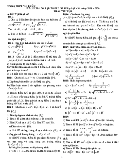 Đề cương ôn tập học kỳ 1 Toán 10 năm 2019 – 2020 trường THPT Việt Đức – Hà Nội