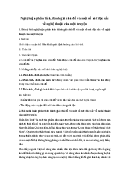 Nghị luận phân tích, đánh giá chủ đề và một số nét đặc sắc về nghệ thuật của một truyện Ngữ Văn 10 sách Chân Trời Sáng Tạo
