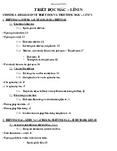 Mục Lục Giáo Trình môn Triết học Mác - Lênin | Trường Đại học Khoa học Tự nhiên, Đại học Quốc gia Thành phố Hồ Chí Minh