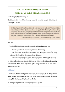 Giải Lịch sử 8 Bài 8: Phong trào Tây Sơn | Kết nối tri thức