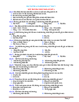 Trắc nghiệm Địa 7 Bài 7: Môi trường nhiệt đới gió mùa (có đáp án)