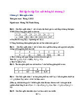Bài tập ôn tập Xác suất thống kê chương 3 | Học viện Nông nghiệp Việt Nam