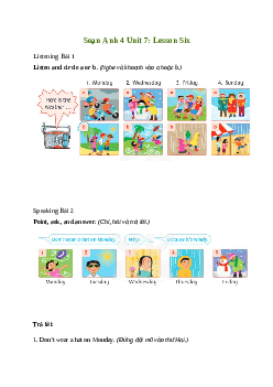 Giải Tiếng Anh lớp 4 Unit 7: Lesson Six | Family and Friends