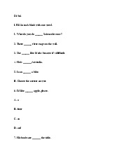 Đề ôn tập hè lớp 4 lên lớp 5 môn Tiếng Anh - Đề số 7