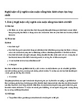 Nghị luận về ý nghĩa của cuộc sống hòa bình chọn lọc hay nhất | Ngữ văn 10
