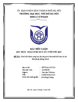 Tiểu luận tìm hiểu bệnh cong vẹo cột sống ở trẻ lứa tuổi tiểu học và các biện pháp phòng tránh | Trường Đại Học Thủ Đô Hà Nội