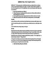 Kiểm Toán Nâng Cao - Bài Tập Kiểm Tra Tự Luận Lần 2