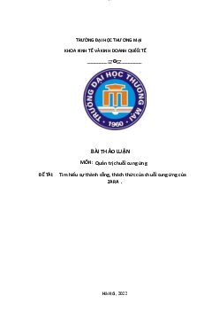 Chuỗi cung ứng của ZARA | Quản trị chuỗi cung ứng | Đại học Thương mại