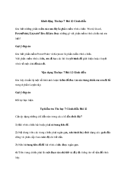 Giải Tin học 7 Bài 12: Tạo bài trình chiếu | Cánh diều