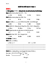Bộ 20 đề kiểm tra học kì I môn Toán lớp 3