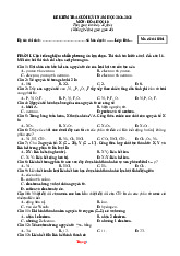 Đề Kiểm Tra Học Kỳ 1 Hóa 10 Năm 2025-2026 Có Đáp Án