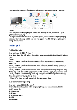 Giải SGK Tin học 7 Bài 2: Hệ điều hành và phần mềm ứng dụng| Chân trời sáng tạo