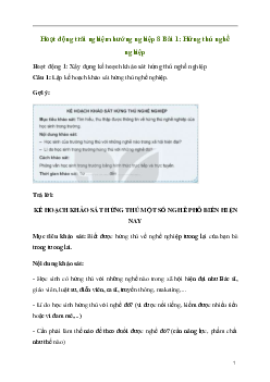 Hoạt động trải nghiệm 8: Hứng thú nghề nghiệp | Kết nối tri thức
