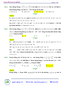 138 bài toán cực trị hình học giải tích không gian Oxyz vận dụng cao Toán 12