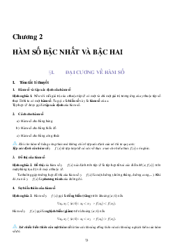 Lý thuyết, các dạng toán và bài tập hàm số bậc nhất và bậc hai