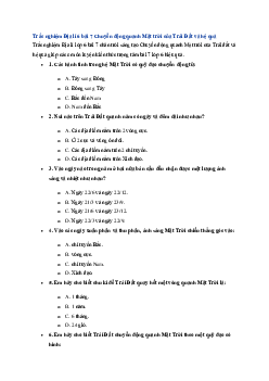 Trắc nghiệm địa lý lớp 6 bài 7 Online | Chân trời sáng tạo