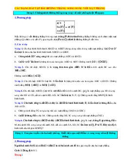 Các dạng toán Toán 11 Bài 12: Đường thẳng song song với mặt phẳng