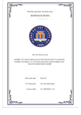 Nghiên cứu hoạt động quản trị thành công của doanh nghiệp điển hình và vận dụng bài học kinh nghiệm cho doanh nghiệp khởi nghiệp của bạn | Bài thảo luận quản trị học