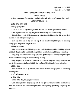 Giáo án Khoa học lớp 4 Bài 6 | Cánh diều