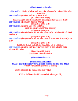 Các chuyên đề ôn hè Ngữ Văn 6 lên 7 sách mới