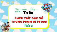 Giáo án điện tử Toán 3 Chương 3 Cánh diều: Phép trừ trong phạm vi 100 000 (tiết 2)