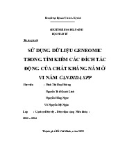 Sử dụng dữ liệu geneonic trong tìm kiếm các đích tác động của chất kháng nấm ở vi nấm candida spp | Báo cáo sinh học phân tử