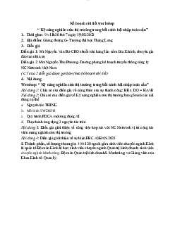 Tài liệu về Kỹ năng nghiên cứu thị trường trong bối cảnh hội nhập toàn cầu