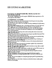 Đề cương marketing | Trường Đại học Thủy Lợi