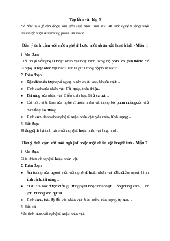 Tìm ý cho đoạn văn nêu tình cảm, cảm xúc với một nghệ sĩ hoặc một nhân vật hoạt hình | Tập làm văn lớp 3 Chân trời sáng tạo