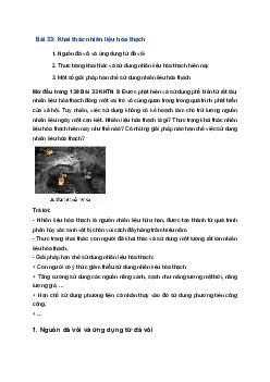 Giải Khoa học tự nhiên 9 Chân trời sáng tạo Bài 33: Khai thác nhiên liệu hoá thạch