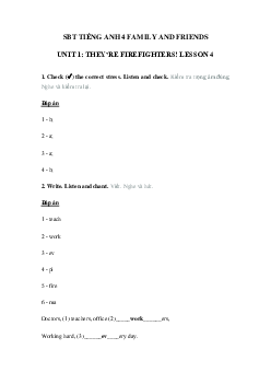 Sách bài tập Family and Friends 4 Unit 1 lesson 4