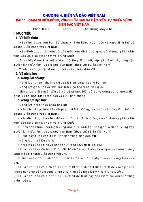 Giáo án Địa lí 8 kết nối tri thức học kỳ 2