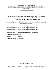 Ngành Công Nghệ Kỹ Thuật Cơ Khí - Chương Trình Đào Tạo Đại Học 7510201 | Đại học Văn Lang