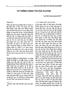 Tư tưởng chính trị của platon | Đại học Sư Phạm Hà Nội