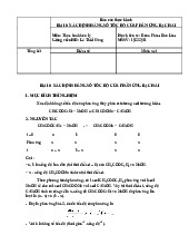 Báo cáo thực hành Bài 10: Xác Định Hằng Số Tốc Độ Phản Ứng Bậc 2 | Đại học Dược Hà Nội