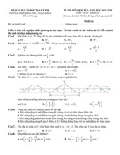 Đề giữa học kì 1 Toán 11 năm 2025 – 2026 trường THPT Trần Phú – Hà Nội