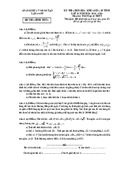 Đề thi học sinh giỏi cấp tỉnh Toán 12 năm 2021 – 2022 sở GD&ĐT Lạng Sơn