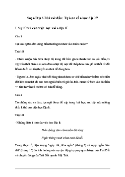 Giải Địa lí lớp 6 Bài mở đầu: Tại sao cần học địa lí - Chân Trời Sáng Tạo