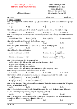 Đề học kì 1 Toán 11 năm 2022 – 2023 trường THPT Phạm Phú Thứ – Quảng Nam