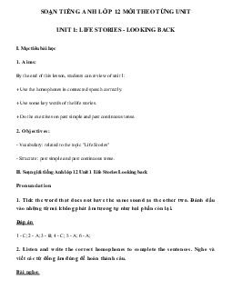 Unit 1 lớp 12 Looking back