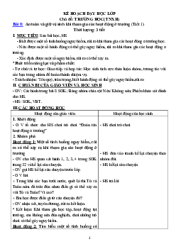 Giáo án Tự nhiên và xã hội 2 sách Chân trời sáng tạo (Cả năm)| Bài 8