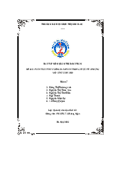 Bài tập lớn - Quản trị kinh doanh| Đại học Kinh Tế Quốc Dân