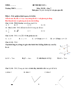 Đề thi học kì 1 môn Toán 7 | Đề 5 | Chân trời sáng tạo
