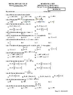 Đề kiểm tra 1 tiết Đại số và Giải tích 11 chương 1 trường THPT Chu Văn An – Đăk Nông