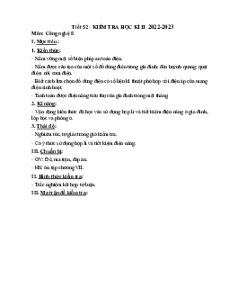 Đề thi học kì 2 môn Công nghệ lớp 8 năm 2022 - 2023 - Đề 5