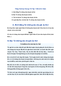 Giải SGK Tiếng Việt 5 trang 110 Bài 22: Đọc: Từ những câu chuyện ấu thơ - Kết nối tri thức (Tập 1)